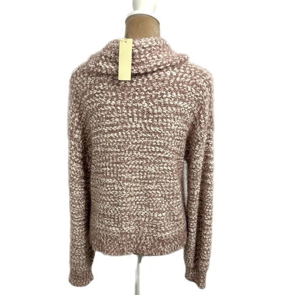 MORAL FIBER Sweater Womens Sz XL Mauve Chunky Preppy Open Knit Soft Turtle Neck - Picture 5 of 11